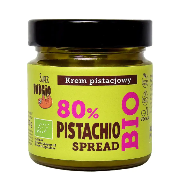 Organic Pistachio Cream with 80% Pistachios and Cane Sugar, 190 g