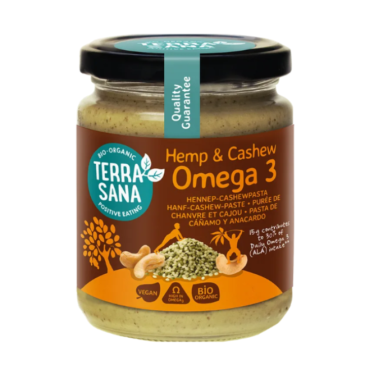 Organic Smooth Hemp Seed and Cashew Nut Cream OMEGA 3, 250 g