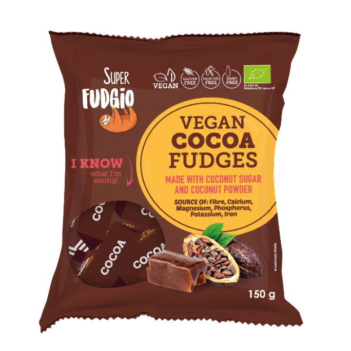 Organic vegetable sweets "Karvute" cocoa, 150g, SUPER FUDGIO
