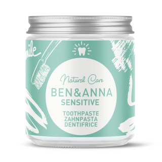 Natūrali dantų pasta jautriems dantims su ramunėlių žiedų ekstraktu, Sensitive BEN&ANNA, 100 ml