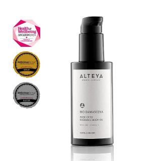 Ekologiškas švytėjimo suteikiantis kūno aliejus RADIANCE ROSE OTTO, BIO DAMASCENA, 100 ml