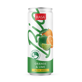 Organic orange and lime flavoured carbonated soft drink with juice, 0.5l RASA ECO