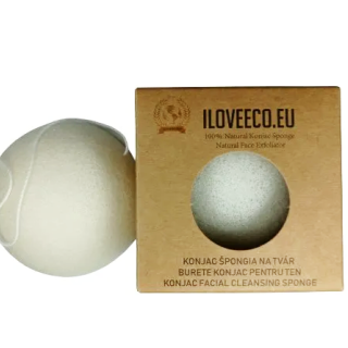 Natural sponge made of cognac mannan (for face)