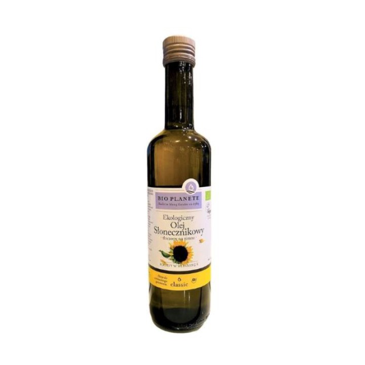 Ekologiškas saulėgrąžų aliejus, šalto spaudimo, 500 ml