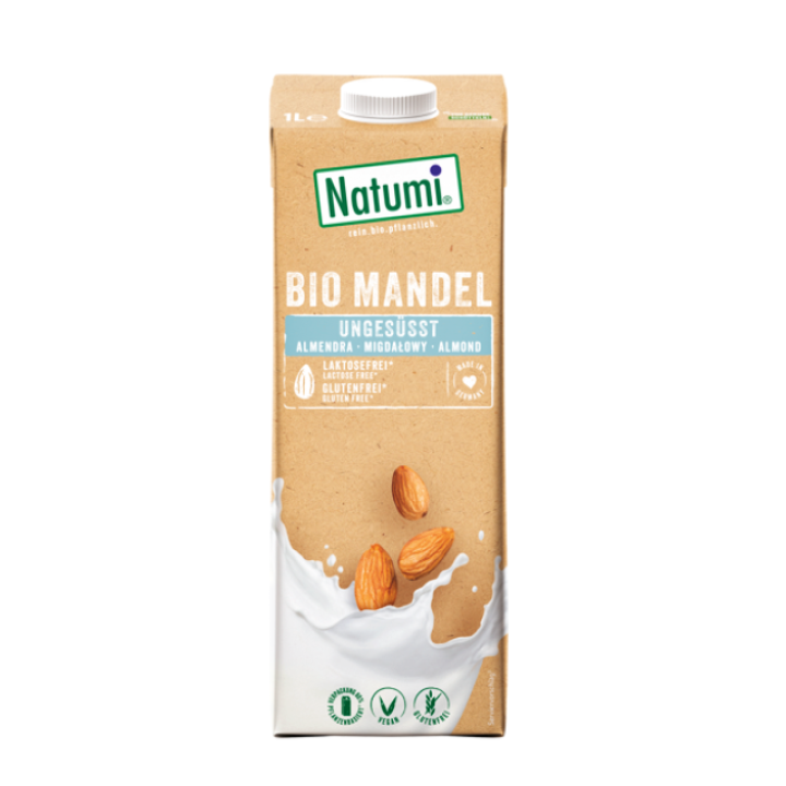 Органический миндальный напиток, без добавления сахара, без глютена, 1 л, Natumi