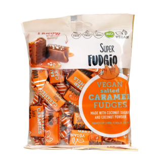 Ekologiški augaliniai saldainiai „Karvutė“ karamelės su druska skonio, 150 g, SUPER FUDGIO