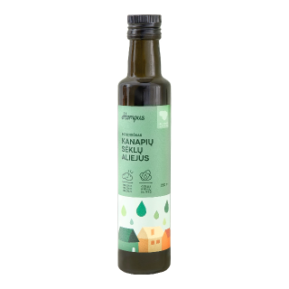 Ekologiškas šalto spaudimo kanapių sėklų aliejus, 250 ml