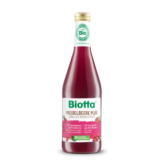 Ekologiškos kalnų spanguolių (bruknių) sultys BIOTTA, 500 ml