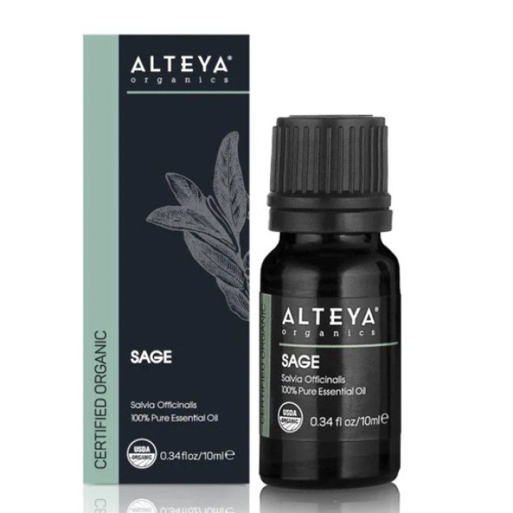 Organic Clary Sage Essential Oil, 10 ml, ALTEYA