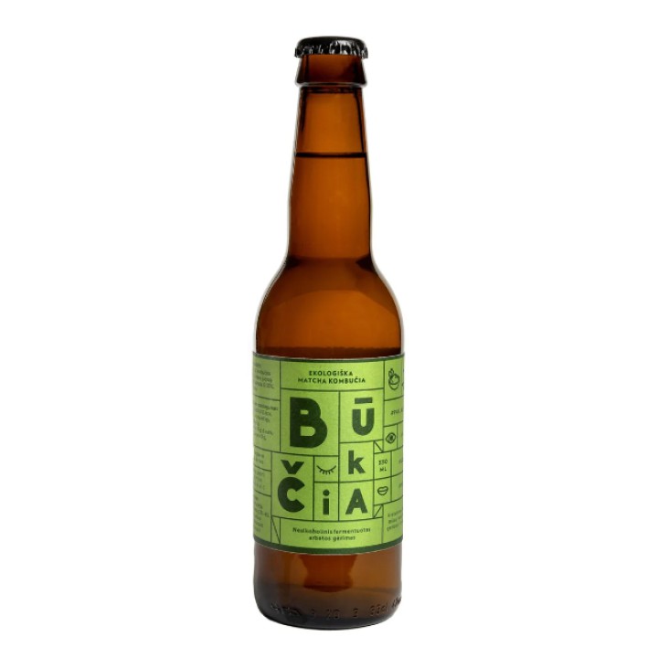 Ekologiška kombučia matcha Būkčia, 330 ml