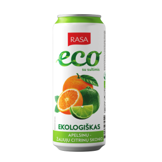 Organic orange and lime flavoured carbonated soft drink with juice, 0.5l RASA ECO
