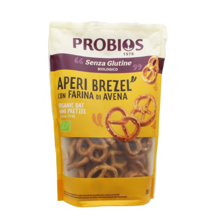 Ekologiški sūdyti avižiniai sausainiai Pretzels, 80 g, PROBIOS