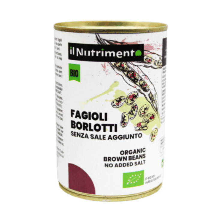 Organic canned Borlotti beans (without salt) 400 g