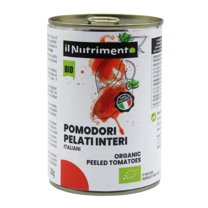 Ekologiški konservuoti pomidorai be odelės, 400 g, IL NUTRIMENTO