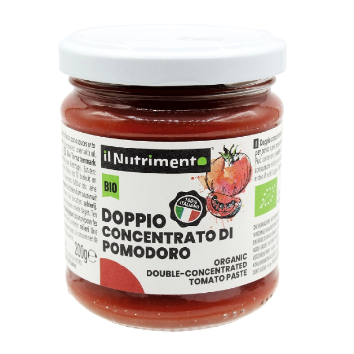 Ekologiška pomidorų pasta, dvigubas koncentratas, 200 g, IL NUTRIMENTO