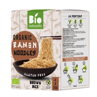 Organic brown rice noodles Ramen, gluten free, 70gx4pcs, BIONATURALIS