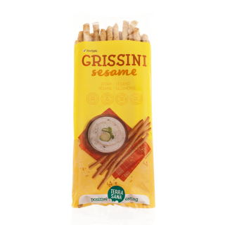 Органические хлебные палочки с кунжутом Grissini Sesame, 125 г, TERRASANA