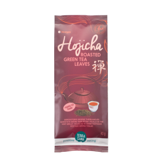 Ekologiška japoniška skrudinta žalioji arbata Hojicha, 40 g, TERRASANA