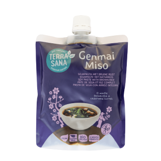 Ekologiška sojos ir rudųjų ryžių pasta Genmai miso, be glitimo, 345 g, TERRASANA