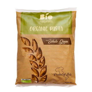 Ekologiški pilno grūdo kviečių makaronai PENNE (vamzdeliai) 500g, BIONATURALIS