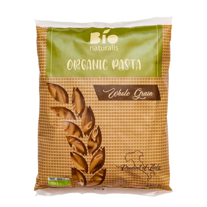 Ekologiški pilno grūdo kviečių makaronai PENNE (vamzdeliai) 500g, BIONATURALIS