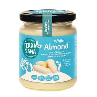 Ekologiškas šviesus migdolų riešutų kremas, 250 g, TERRASANA