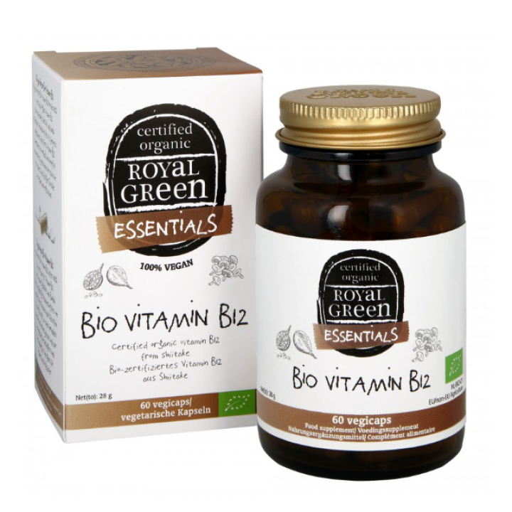 Ekologiškas vitaminas B12 25 mcg, ROYAL GREEN, 60 kapsulių