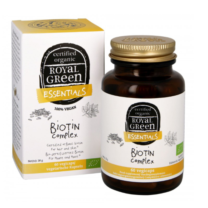 Ekologiškas Biotino kompleksas, ROYAL GREEN, 60 kapsulių