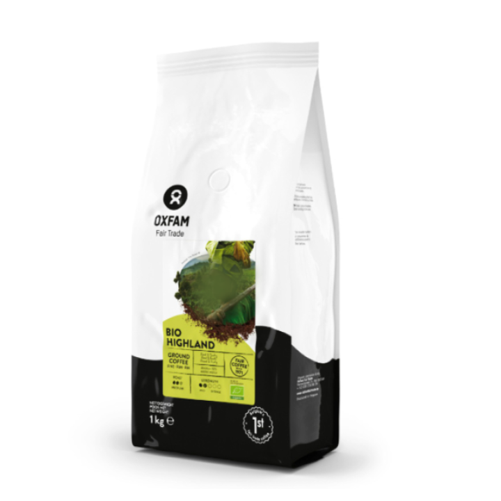 Ekologiška aukštumų malta kava Arabica/Robusta Fair Trade, 1 kg, Oxfam