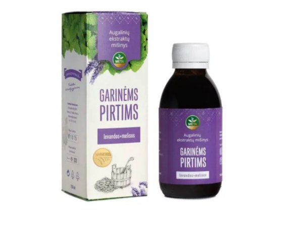 Augalinių ekstraktų mišinys GARINĖMS PIRTIMS levanda +melisa, 150 ml