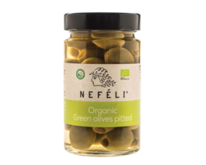 Organic green Nefeli olives, pitted, 295 g (140 g)