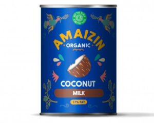 Органические кокосовые сливки 17% AMAIZIN, 400 мл, без гуаровой камеди