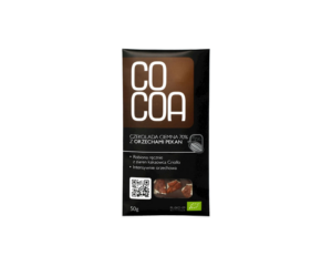 Органический черный шоколад 70% с орехами пекан, 50 г, COCOA