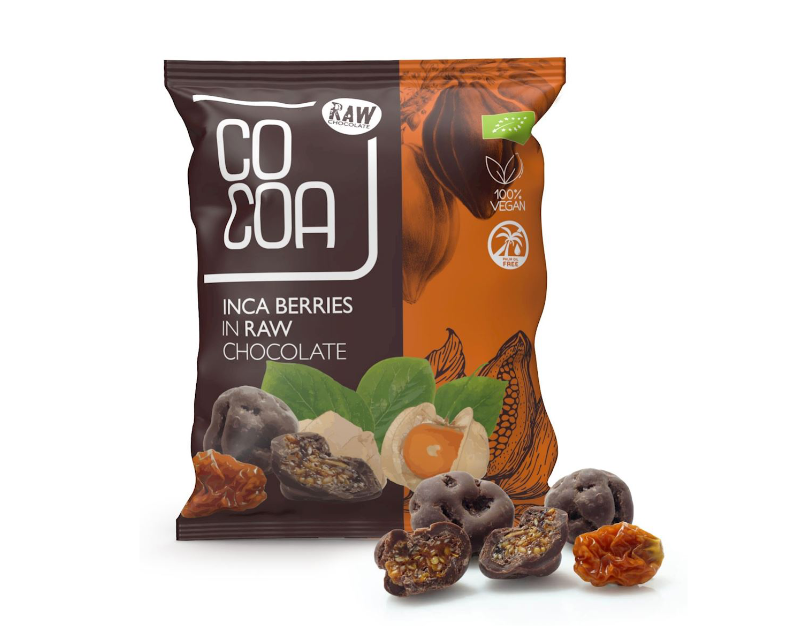 Ekologiški dumplainiai juodajame šokolade RAW, 70 g Ekologiški dumplainiai juodajame šokolade RAW, 70 g, COCOA - Image 1