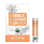 Organic lip balm Vanilla and Geranium, ALTEYA
