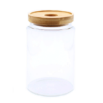 Стильная банка с бамбуковой крышкой - 9×15 см, 850 мл