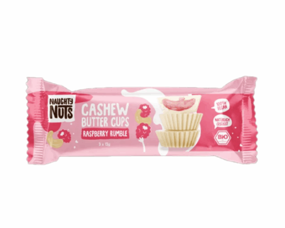Органические конфеты с кремом из кешью и малиновой начинкой, 39 г Naughty Nuts — изображение 1