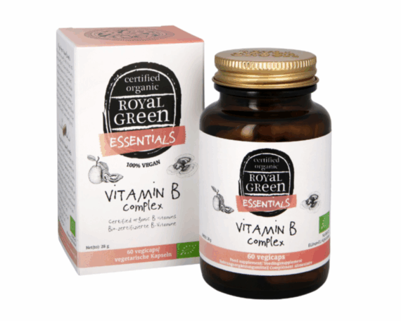 Ekologiškas vitaminų B kompleksas ROYAL GREEN, 60 kapsulių - Image 1