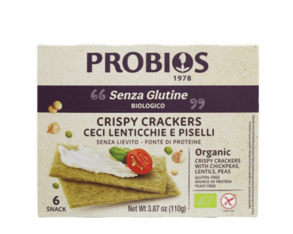 Ekologiški traškūs krekeriai su avinžirniais, lęšiais, žirniais 110g - Image 1