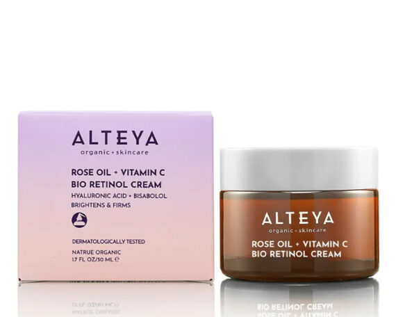 Ekologiškas LUMINOUS ROSE BIO RETINOL veido kremas - rožių aliejus + vitaminas C, 50 ml, ALTEYA - Image 1