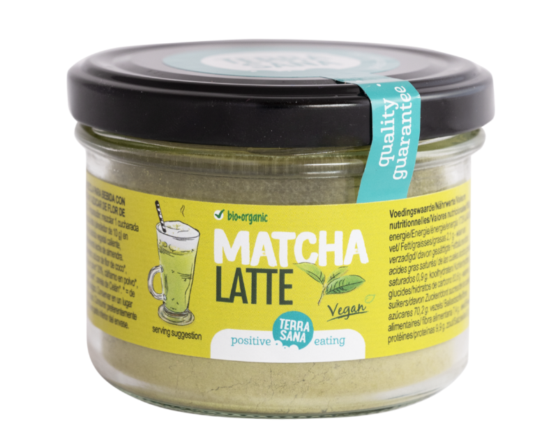 Ekologiškas žaliosios arbatos gėrimas su kokosų žiedų cukrumi Matcha Latte, 120 g, TERRASANA Ekologiškas žaliosios arbatos gėrimas su kokosų žiedų cukrumi Matcha Latte, 120 g, TERRASANA - Image 1