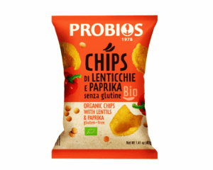 Organic lentil chips with paprika spice, 40 g, PROBIOS
