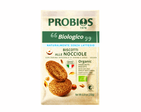 Organic biscuits with hazelnuts, oats and barley flour, 250 g, PROBIOS - Image 1