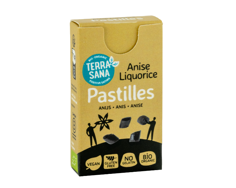 Ekologiškos saldymedžio anyžinės pastilės, 25 g, TERRASANA Ekologiškos saldymedžio anyžinės pastilės, 25 g, TERRASANA - Image 1
