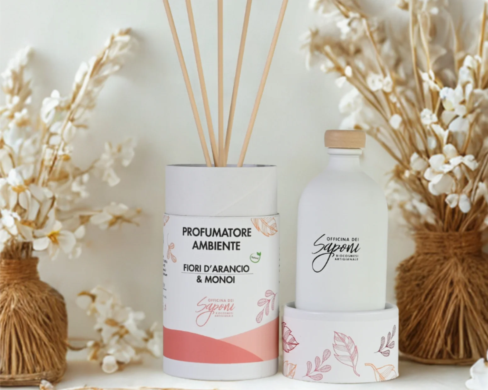 Ekologiškas kvapų difuzorius “Apelsinų žiedai ir Taitinė gardinija” Органический ароматический диффузор "Цветок апельсина и таитянская гардения", 100 мл, Officina dei Saponi — изображение 1