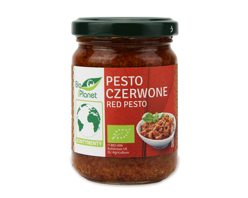 Ekologiškas saulėje džiovintų pomidorų pesto padažas Ekologiškas saulėje džiovintų pomidorų pesto padažas, 140 g, Bio Planet - Image 1