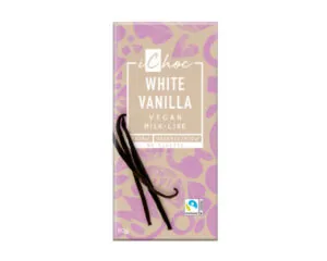 Ekologiškas baltasis šokoladas WHITE VANILLA, 80 g, Ichoc