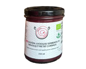 Organic blackcurrant and apple puree without sugar, 350 ml