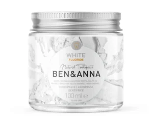 Natūrali balinanti dantų pasta BEN&ANNA WHITE FLUORIDE su mėtų aliejumi ir šalavijų ekstraktu,100 ml