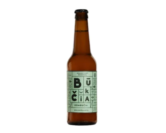 Ekologiška kombučia "Šviežių mėtų" BŪKČIA, 330 ml - Image 1